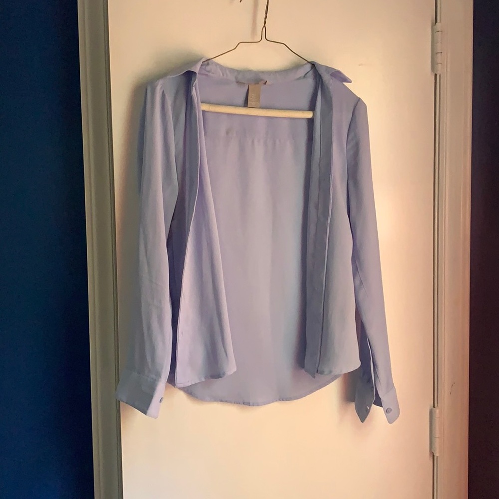 light blue button down